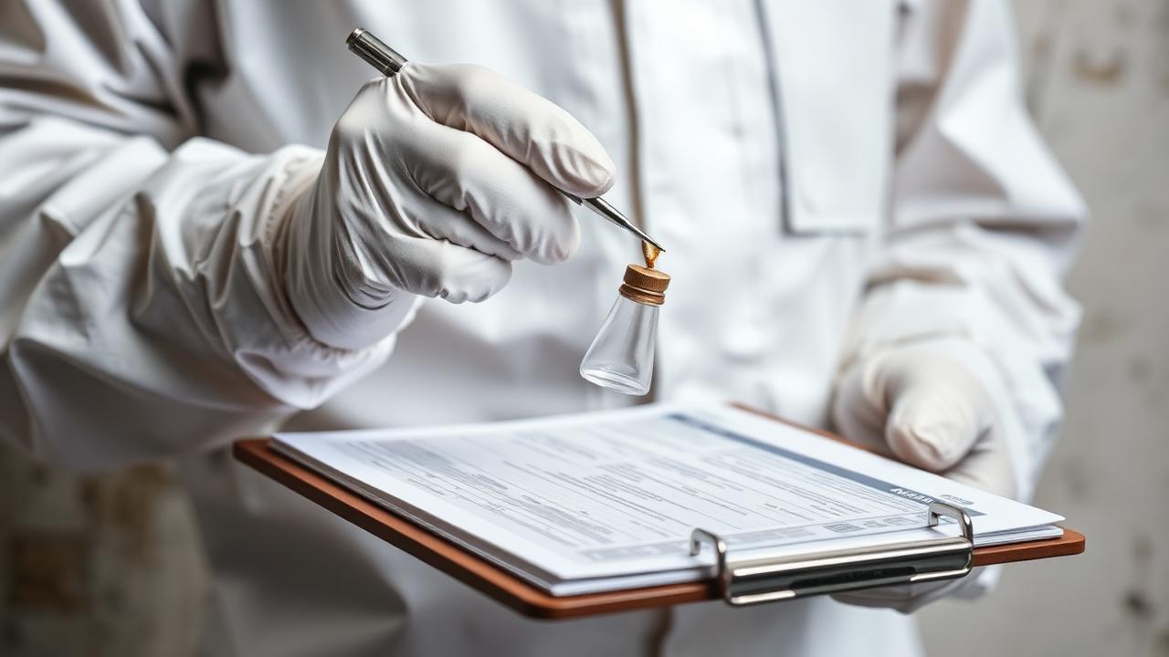 Asbestos testing and inspection Sydney — NATA-accredited sampling and written identification reports. Asbestos inspector taking a NATA-accredited asbestos sample from suspected fibro material at a Sydney property